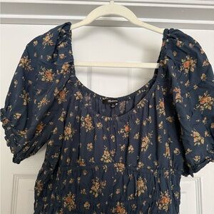 Madewell Dark Blue Floral Jumpsuit